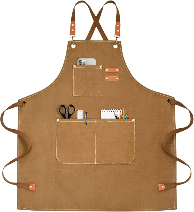 OUNLEN Chef Apron for Men Women Canvas Aprons by OUNLENAPRON