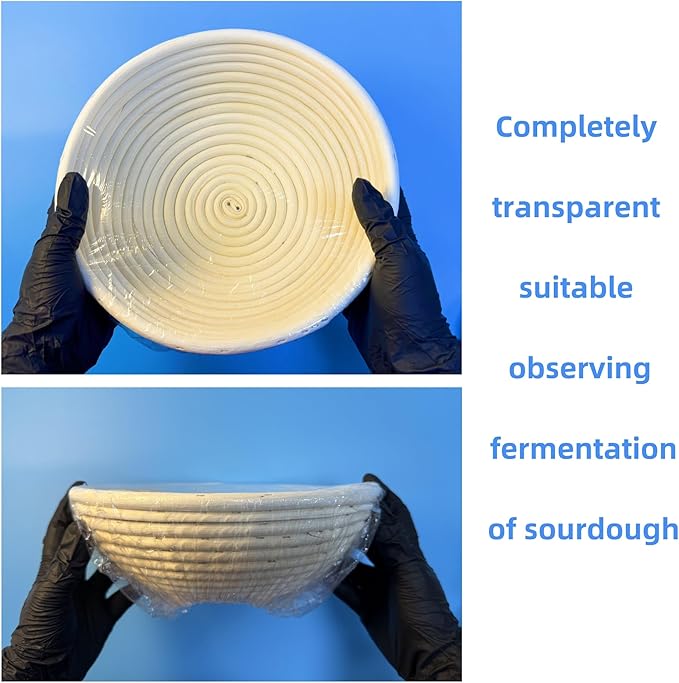 100 Boxed Bowl Covers Bread Proofing Large Thick Clear Plastic Wrap - Image 5