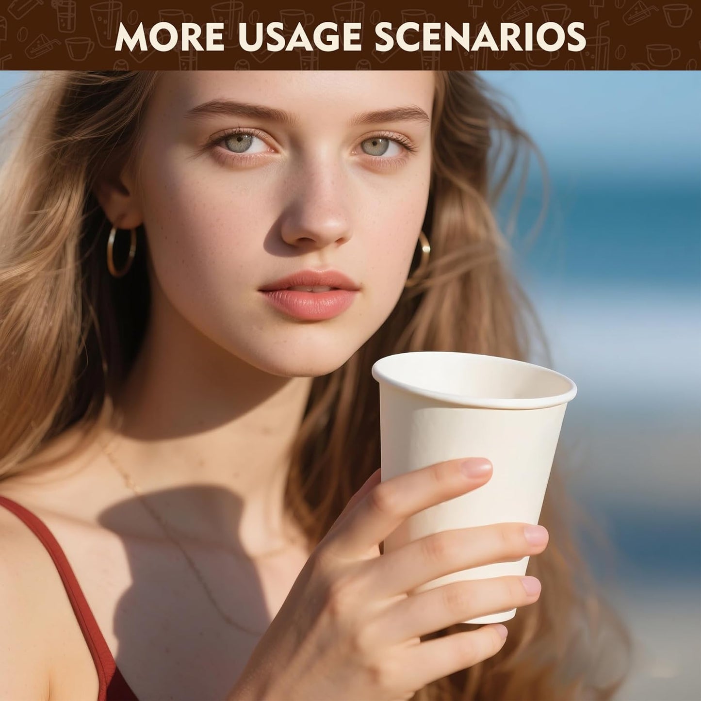 YEEHAW 12 oz 300 Pack Disposable Paper Coffee Cups, Bulk White Hot to Go Cups for Hot Coffee, Hot Liquid, Chocolate, Juice, Hot Beverage Drinkings, Ideal for Cafes, Bistros, Office and Family