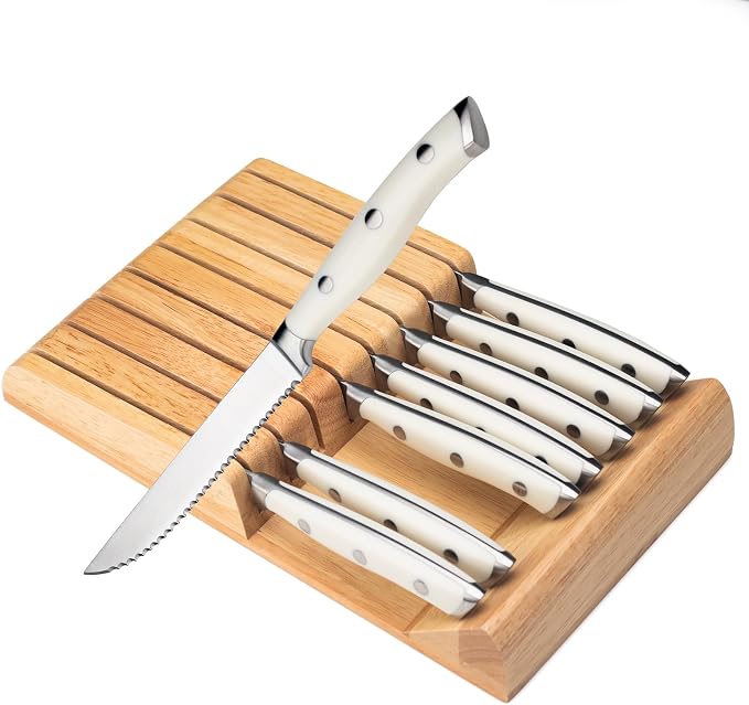 Alata 8-Piece White Steak Knives Set by Alata