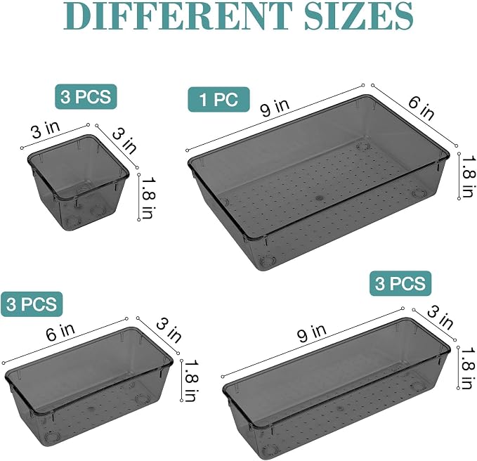 StorMiracle 10 PCS Drawer Organizer Set, 4 Varied Size Bathroom and kitchen - Image 2
