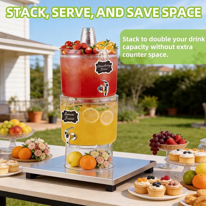2 Gallon Beverage Dispenser for Parties 2 PACK, BPA-Free Drink Dispenser - Image 4