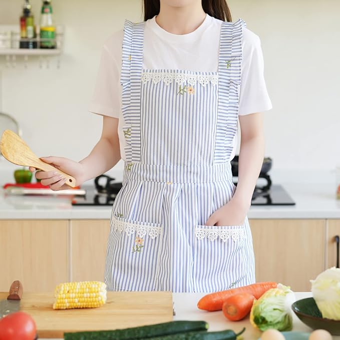 Funny Aprons for Women with Pockets, Kitchen Cooking Grilling Bbq Cute Chef - Image 2
