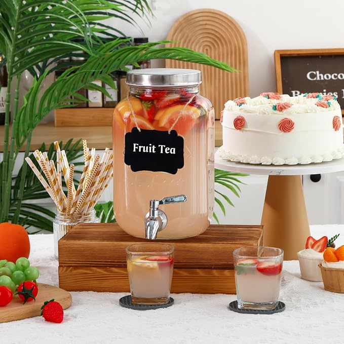 Moretoes 1 Gallon Glass Drinks Dispenser - Image 8
