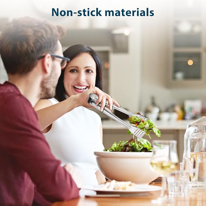 8 Pack 7-Inch Stainless Steel Serving Tongs, Mini Buffet Tongs - Image 7