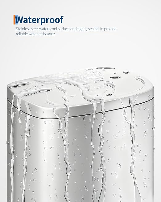 Garvee 13 gal and 2.6 gal Stainless Steel Trash Can Combo Set, Rustproof - Image 5