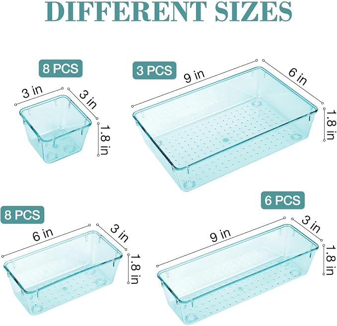 StorMiracle 25 PCS Drawer Organizer Set, 4 Varied Size Bathroom and kitchen - Image 2