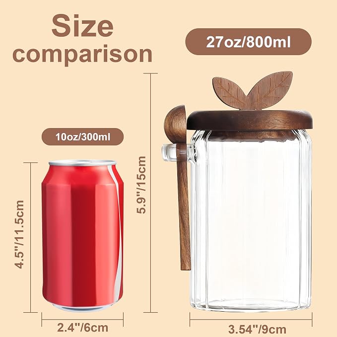 holoith 2 Pack Sugar Bowl Sugar Container 27oz Glass Jars - Image 3