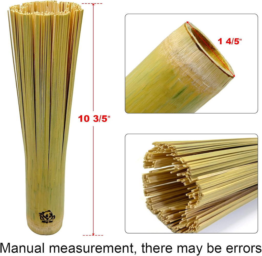 2 Pack Handmade Bamboo Wok Brush,Wok Cleaning Brush for Carbon Steel and Cast Iron,Bamboo Brush for Wok Cleaner,Kitchen Scrubbing Brush for 9" Wok,Dish Brush with Handle,Wok Scrubber Accessories
