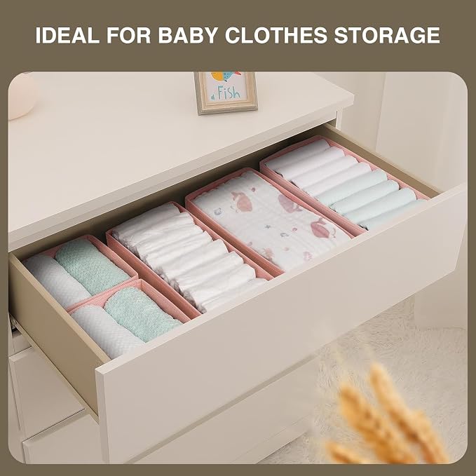 DIMJ Drawer Organizers for Clothing, Fabric Closet Organizers and Storage - Image 4