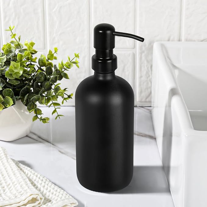 GMISUN Black Soap Dispenser, 1 Pack Matte Black Bathroom Hand Soap Dispensers - Image 4