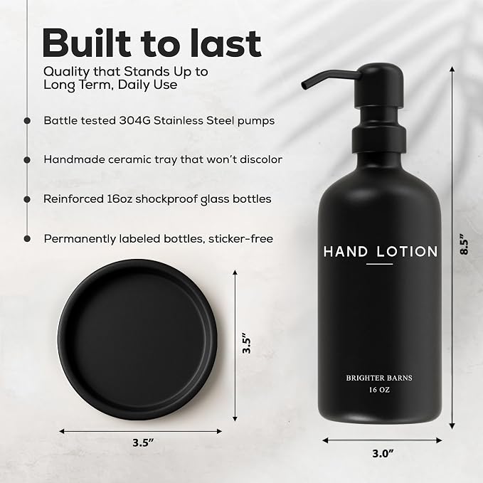 Black Glass Lotion Dispenser - Image 3