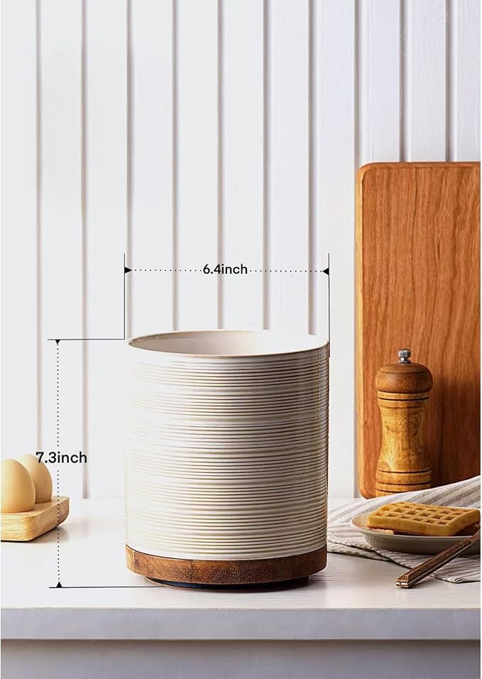Utensil Holder, 360° Rotating Extra Large Ceramic Kitchen Utensil Holder - Image 4