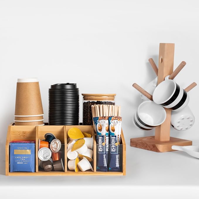Bamboo Coffee Station Organizer - Image 4