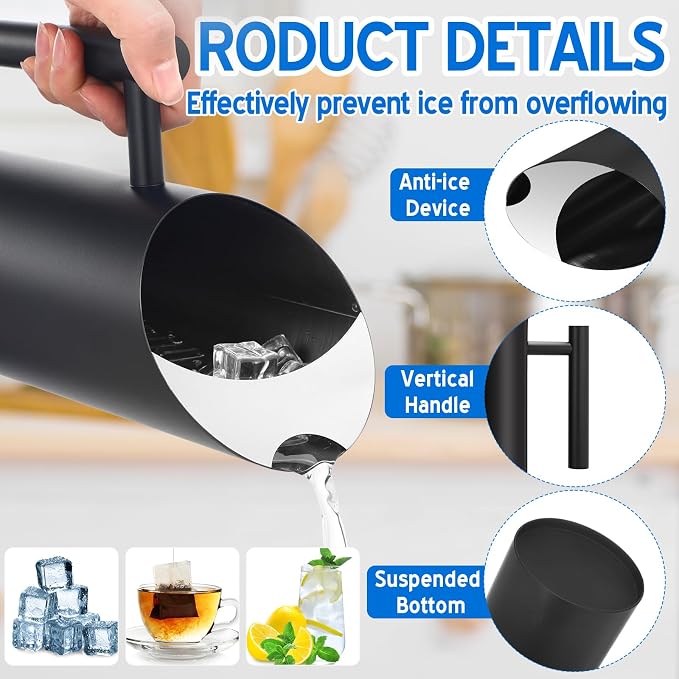 Funnymoom 3 Pack 70oz/2l Stainless Steel Water Pitcher Modern Metal Pitcher - Image 2