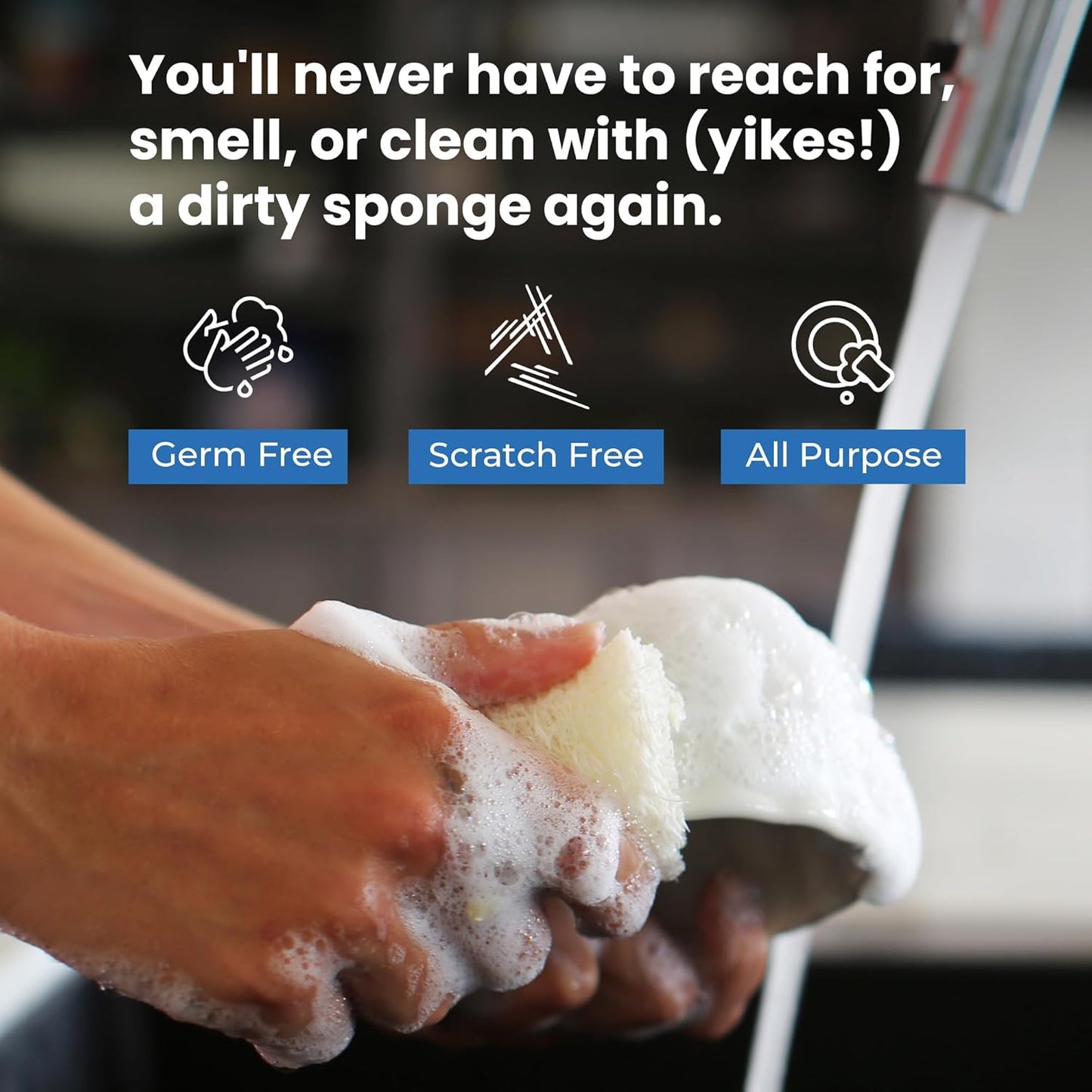 Scrub & Throw XL Scrub Sponges (Pack of 15), All-Purpose Household Natural Loofah Sponges, for Dishes, Cleaning, Non-Scratch