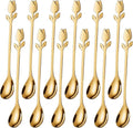 Gold Tulip/Rose Handle 12-Pcs Mini Coffee Spoons Set by SGvrPvz