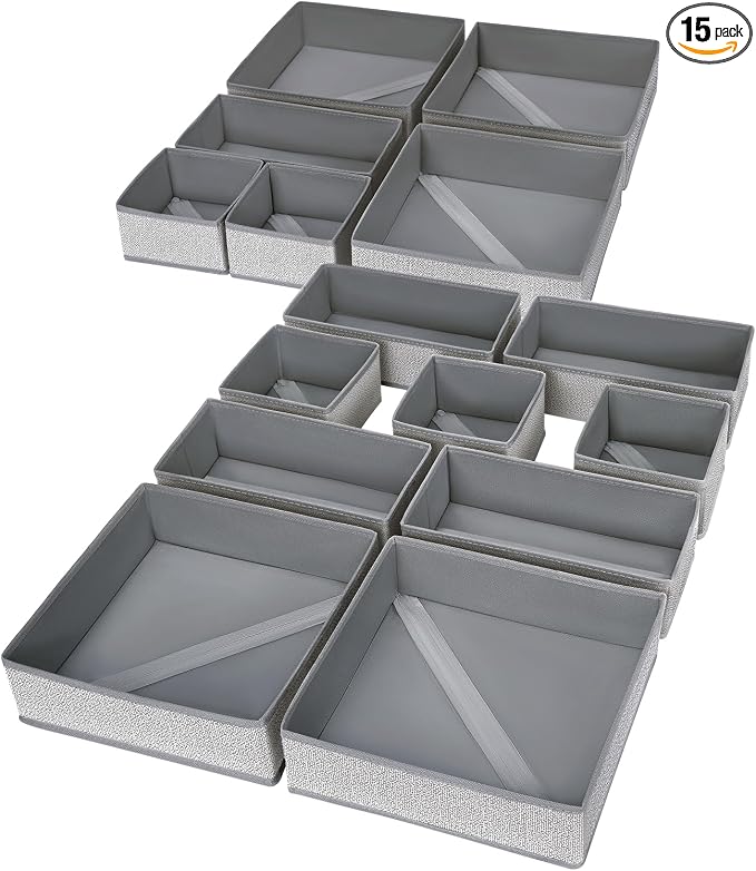 DIMJ Drawer Organizers Cloths, Closet Underwear Organizer, 15 Packs Foldable by DiMJ