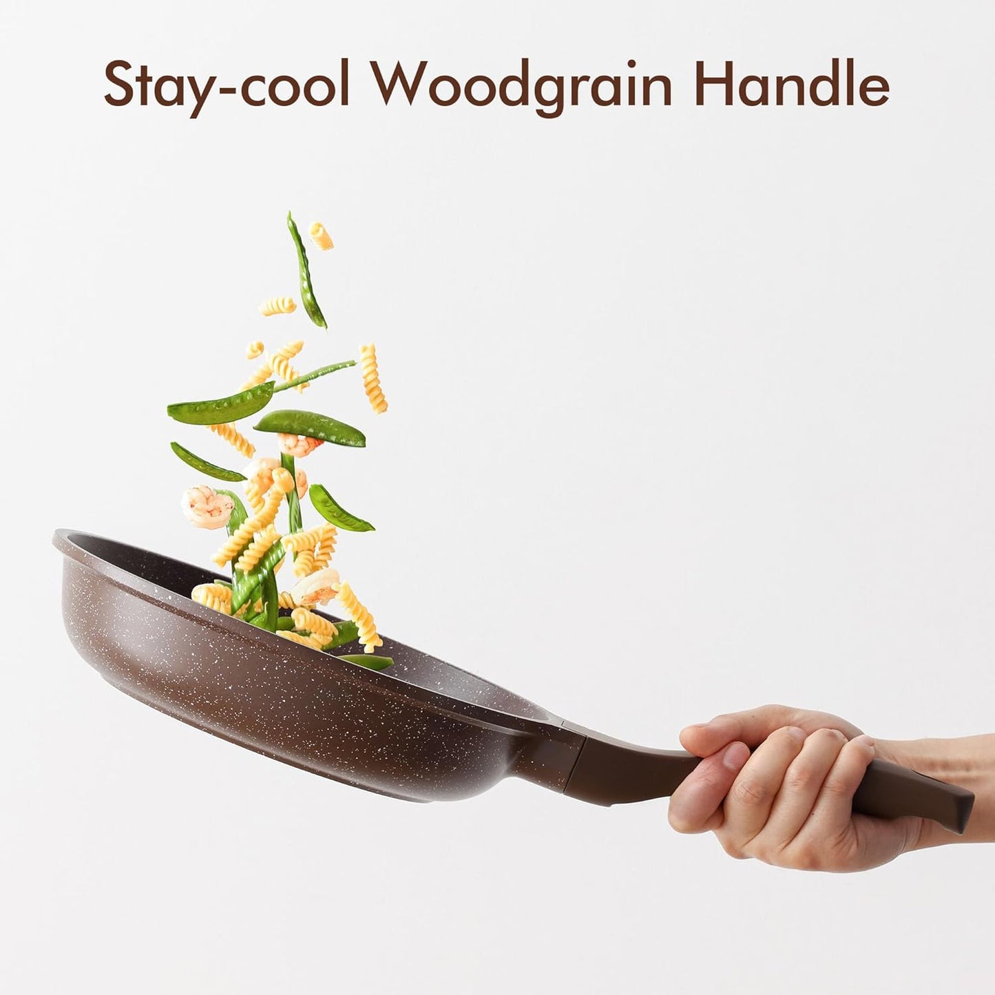 SENSARTE Nonstick Frying Pan Skillet, Non Stick Omelette Pan, Healthy Stone Cookware Chef's Pan PFOA Free, Toffee Brown (9.5 Inch)