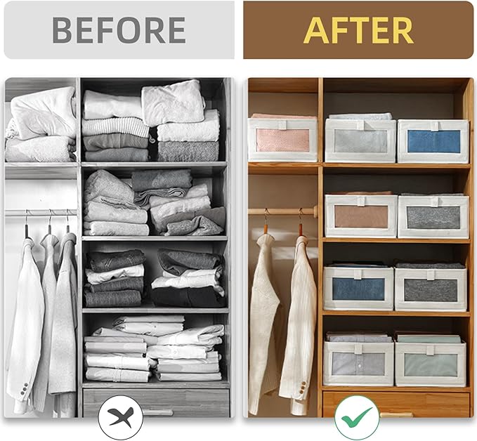 Linen Closet Organizers And Storage, 12 Pack Closet Storage Bins Linen Closet - Image 3