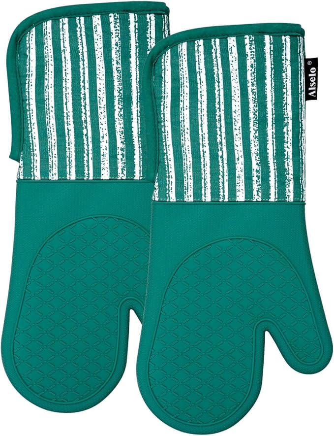 Alselo Silicone Oven Mitts Heat Resistant 932℉ - Image 9