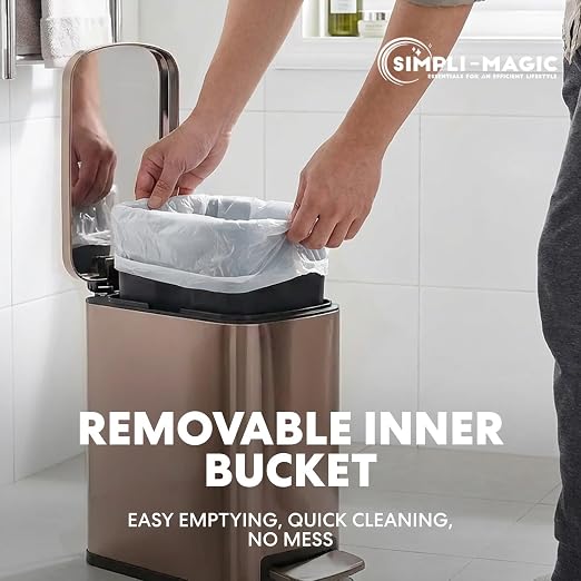 SIMPLI-Magic 6L/1.6G Stainless Steel Bathroom Trash Can - Image 6