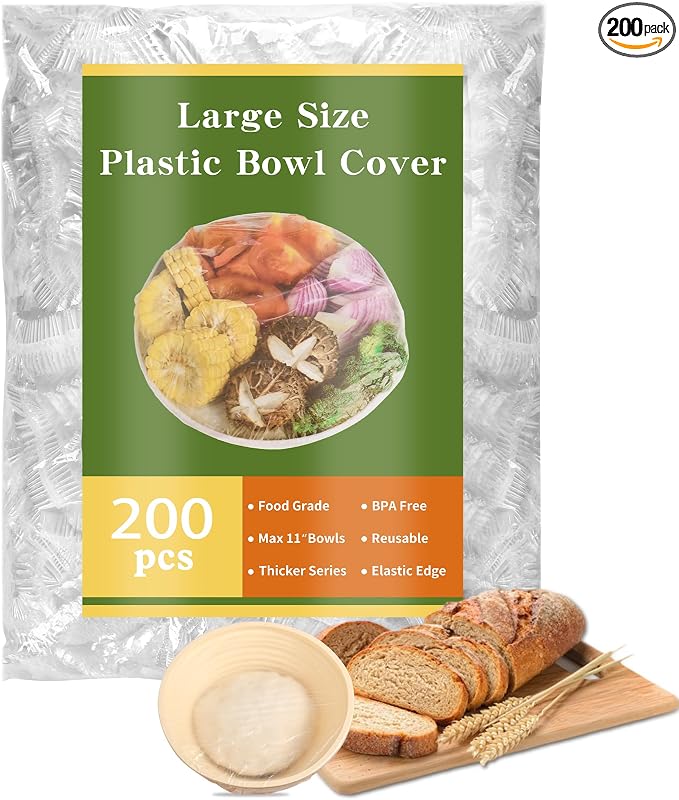 200 Bowl Covers Shower Caps for Sourdough Bread Proofing Large Elastic Reusable by home