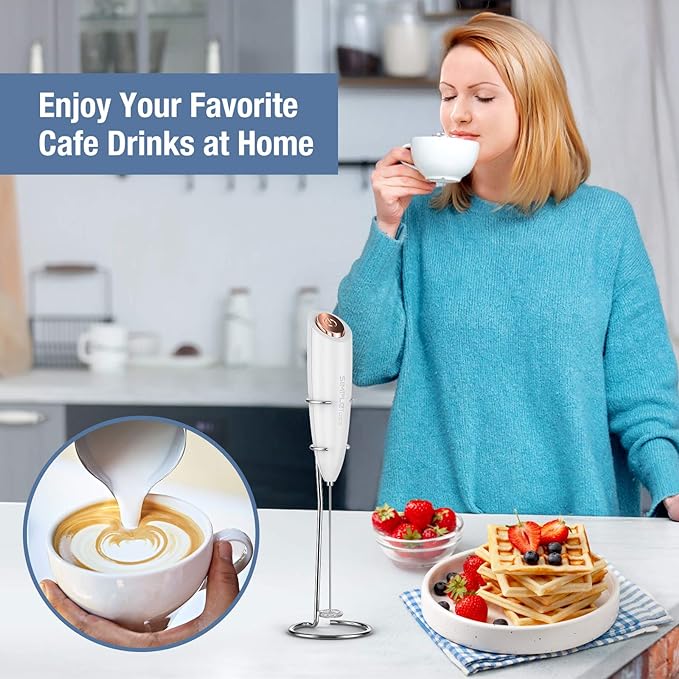 SIMPLETASTE Milk Frother Handheld Electric Foam Maker, Drink Mixer - Image 3
