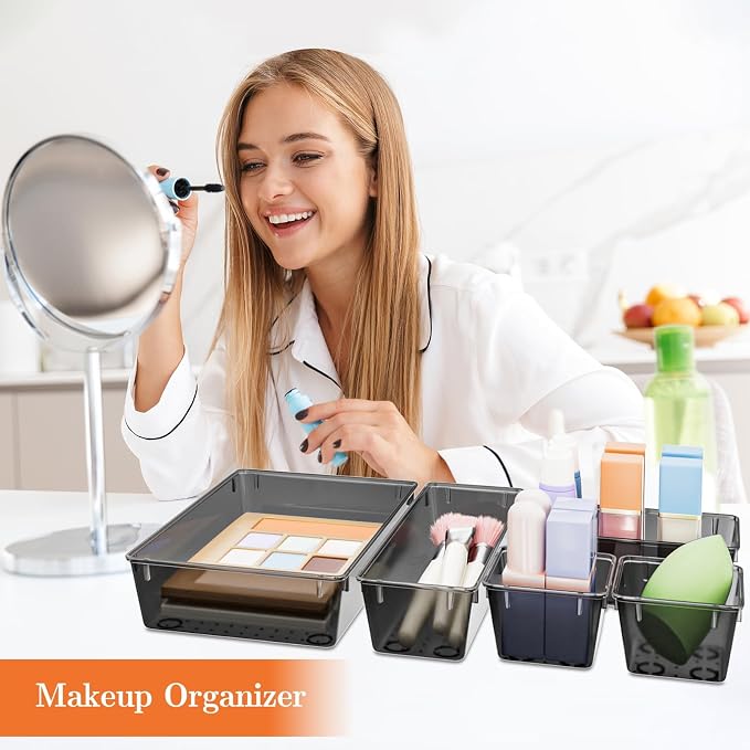 SpaceHacks 25 PCS Plastic Drawer Organizer Set, 4-Size Versatile Organizer Tool - Image 5