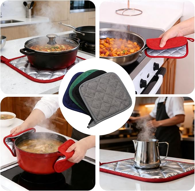 4 Pack Pot Holders for Kitchen Clearance Oven Potholders Sets for Kitchens Hot - Image 6