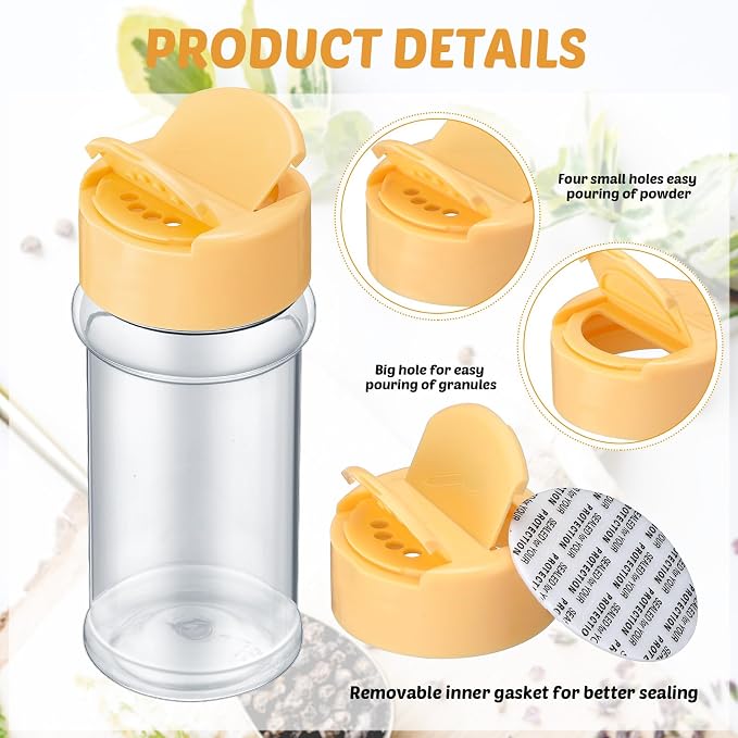 Eccliy 36 Pack 3 oz Clear Plastic Spice Jars - Image 3