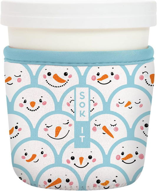 Sok It IceCreamSok Insulated Neoprene Cover (Snow Friends, Tapered Ice Cream Pints)