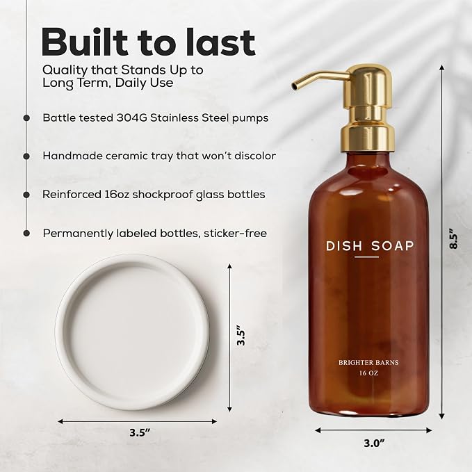 Luxury Glass Dish Soap Dispenser - Image 3