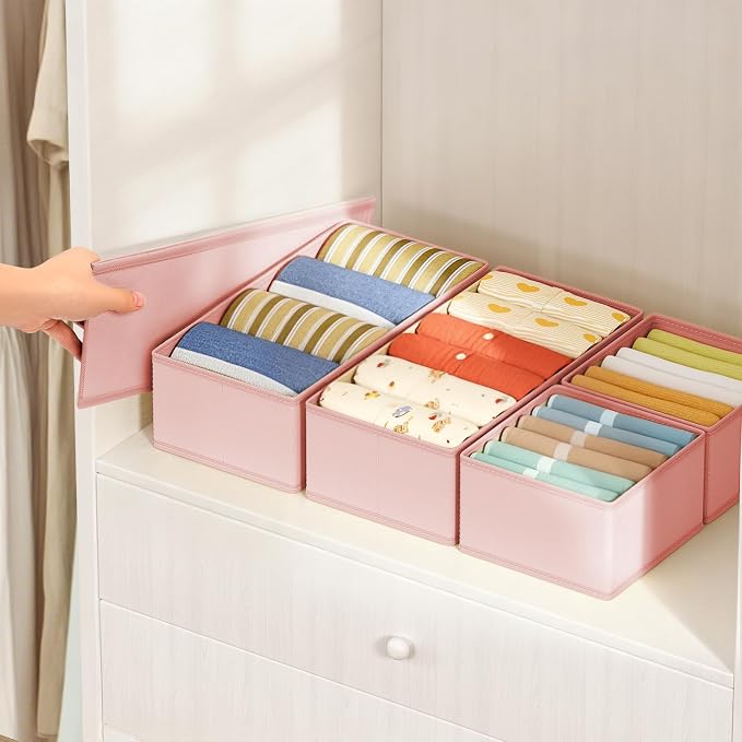 DIMJ Drawer Organizers Clothes, Fabric Closet Organizers and Storage, Shallow - Image 3