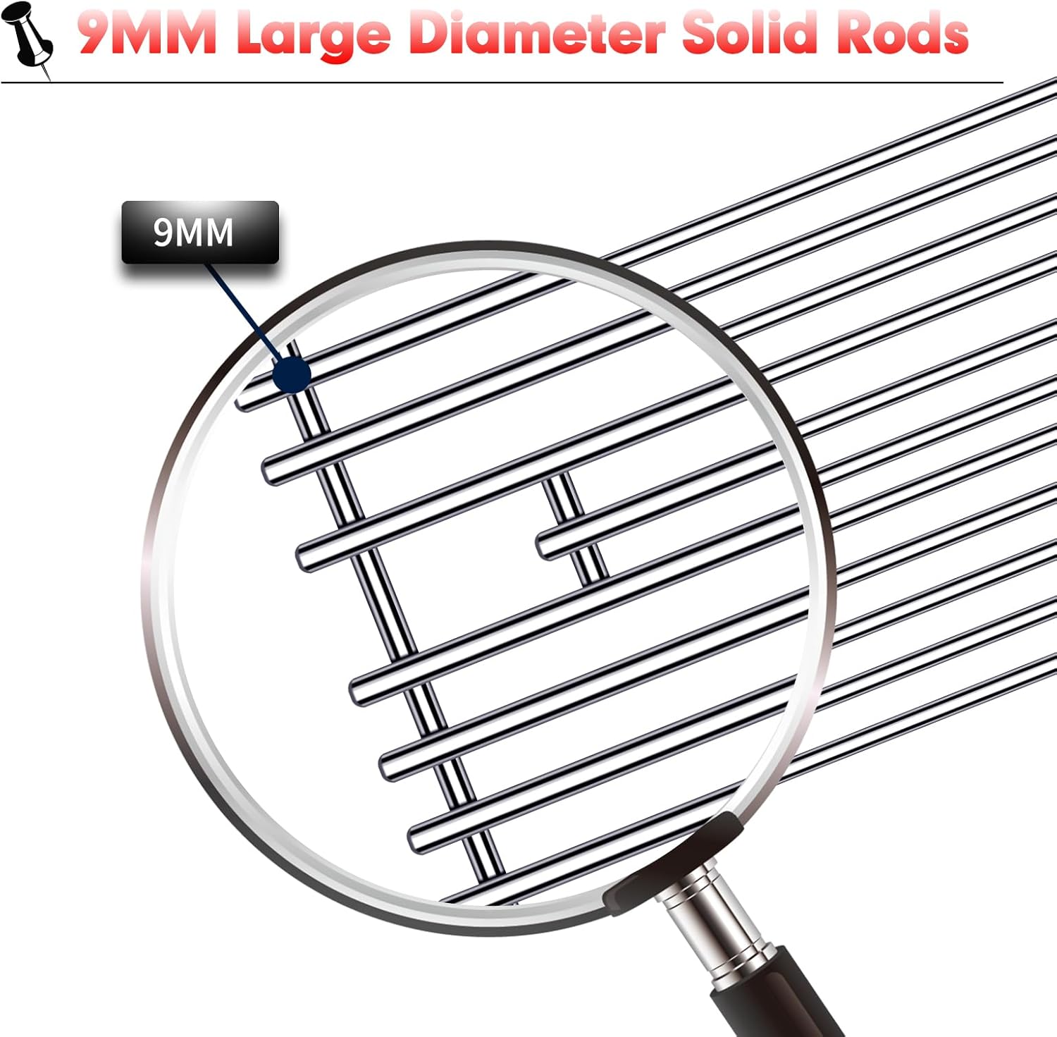 9MM 16517 Grill Grates Replacement for Bull Grill Replacement Parts, BBQ Bull Angus 4 Burner 47628 47629, Steer Premium 69008, Lonestar 87049, Bull Outlaw 26038 26039, Stainless Steel Grids