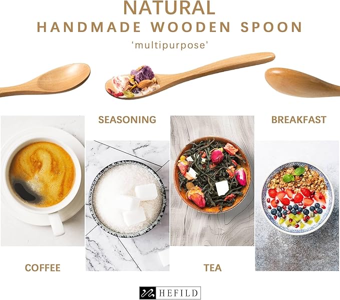 4 PCS Small Wooden Spoons, 5.8 Inch Honey Spoons - Image 5