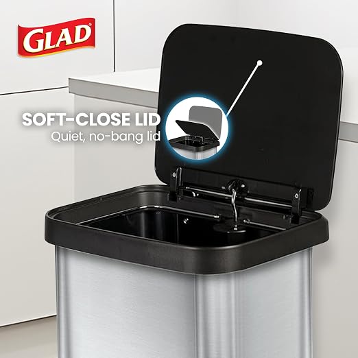 Glad Stainless Steel Step Trash Can - Image 4