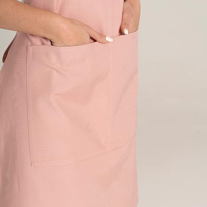 TOSHE Kitchen Apron Waterdrop Resistant Cotton Apron - Image 7