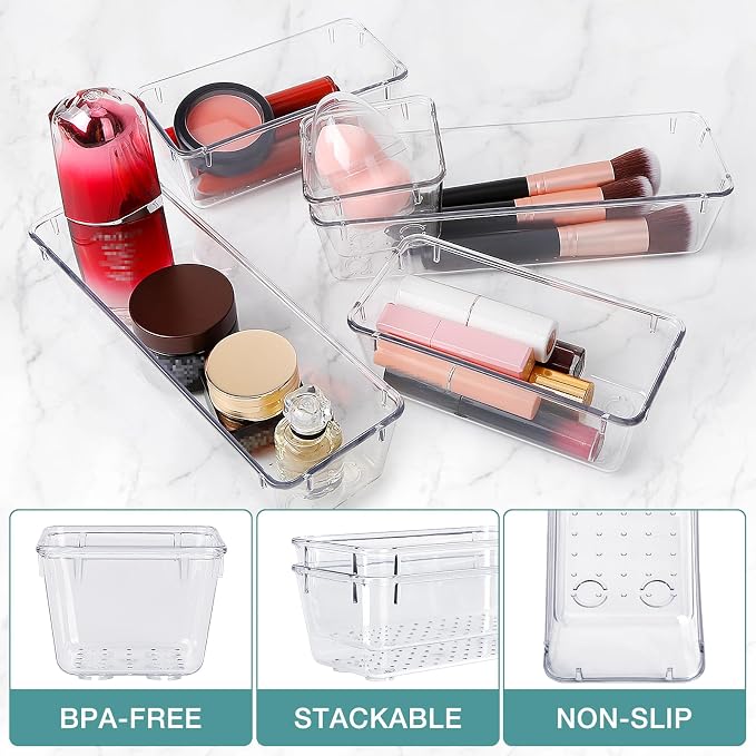 StorMiracle 13 PCS Drawer Organizer Set, 5 Varied Size Bathroom and kitchen - Image 3