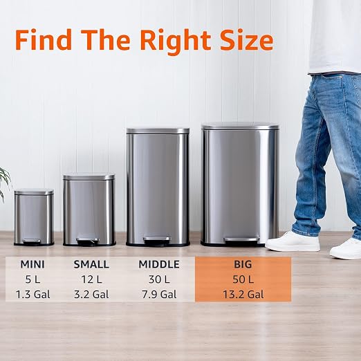 Amazon Basics Smudge Resistant Rectangular Trash Can - Image 4