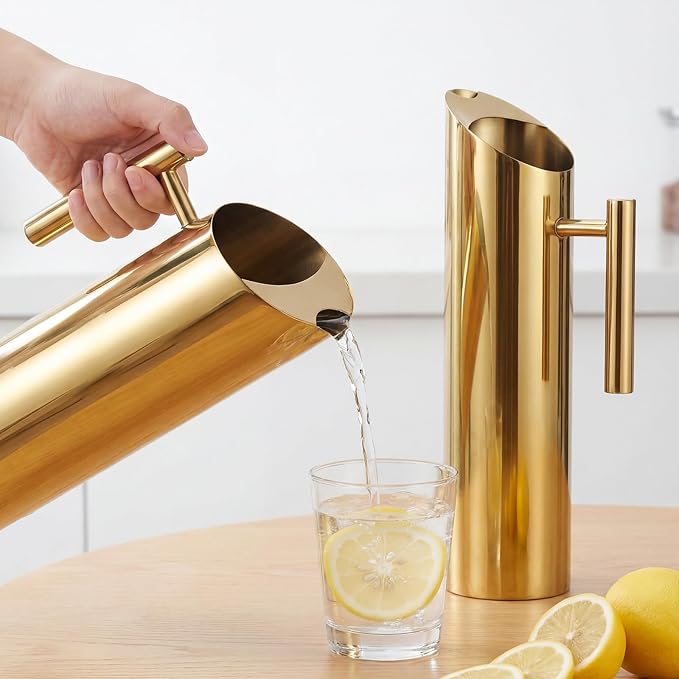 Funnymoom 3 Pack 70oz/2l Stainless Steel Water Pitcher Modern Metal Pitcher - Image 6