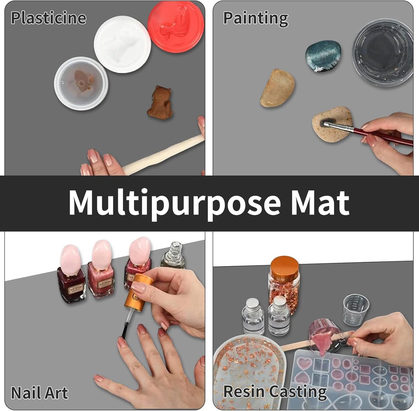 2 MM Super Thick Large Silicone Mat, 47.2"x23.6" Silicone Mats for Kitchen Counter, Non-slip Heat Resistant Mat,Thicken Kitchen Counter Mat, Waterproof Countertop Protector for Craft (Black)