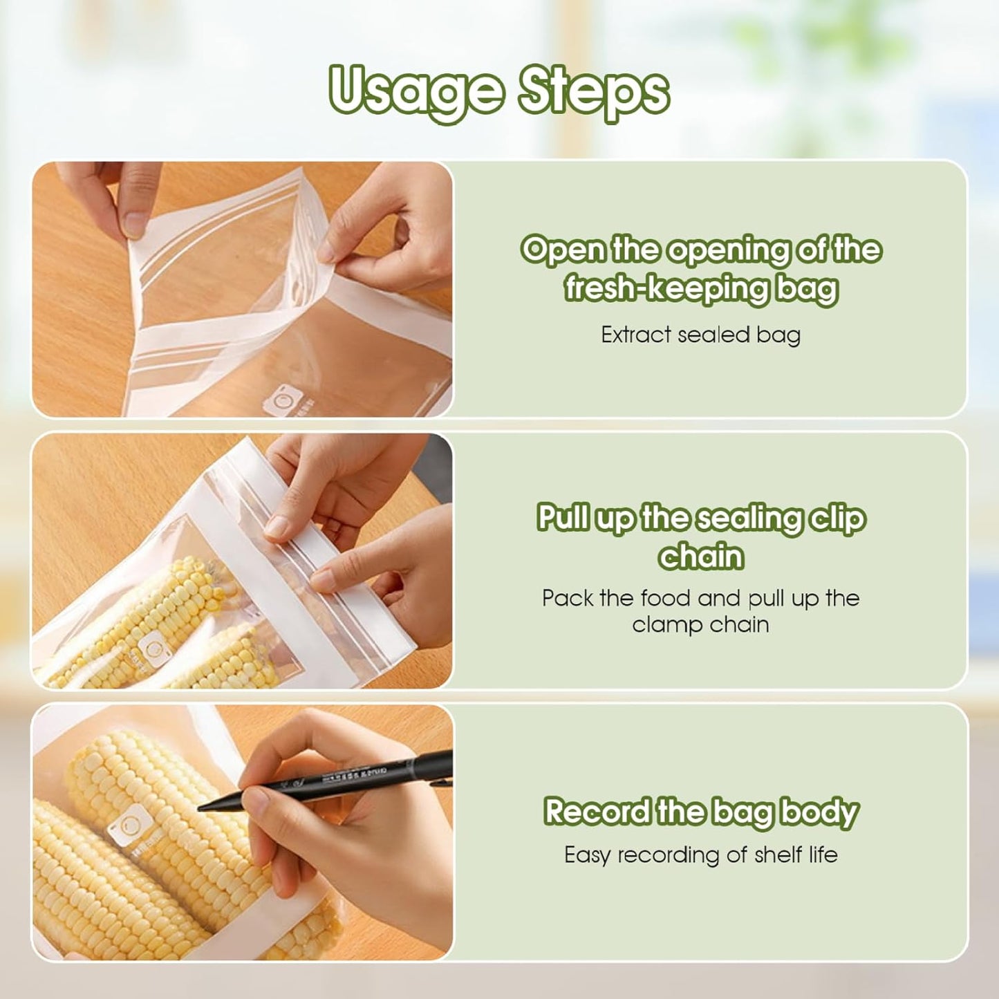 Reusable Freezer Bags 15PCS, Gallon Food Storage Bags with Stand & Label Leakproof Reusable Sandwich Bag for Kitchen, Vegetables, Snacks