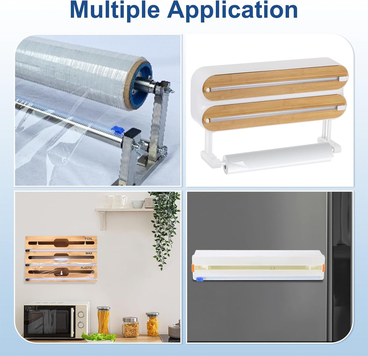 PATIKIL 8pcs Plastic Wrap Cutter, 12in Plastic Wrap Slide Cutter Snap Card Slot Installation Replacement for Aluminum Foil Wax Paper Parchment Paper Wrap Dispenser, White