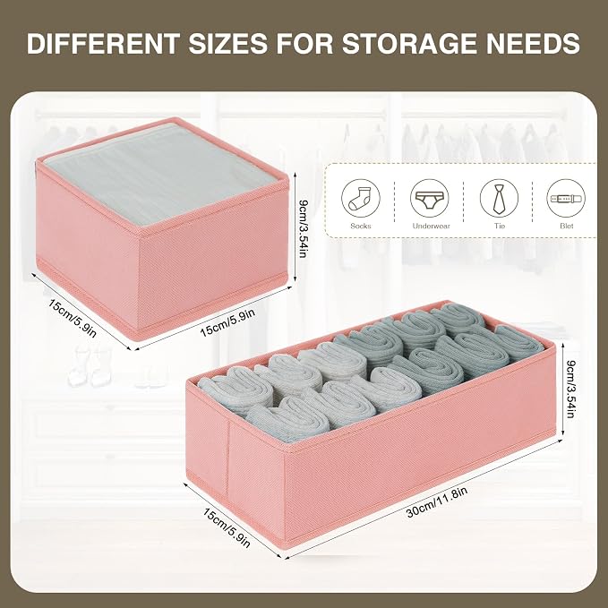 DIMJ Drawer Organizers for Clothing, Fabric Closet Organizers and Storage - Image 2