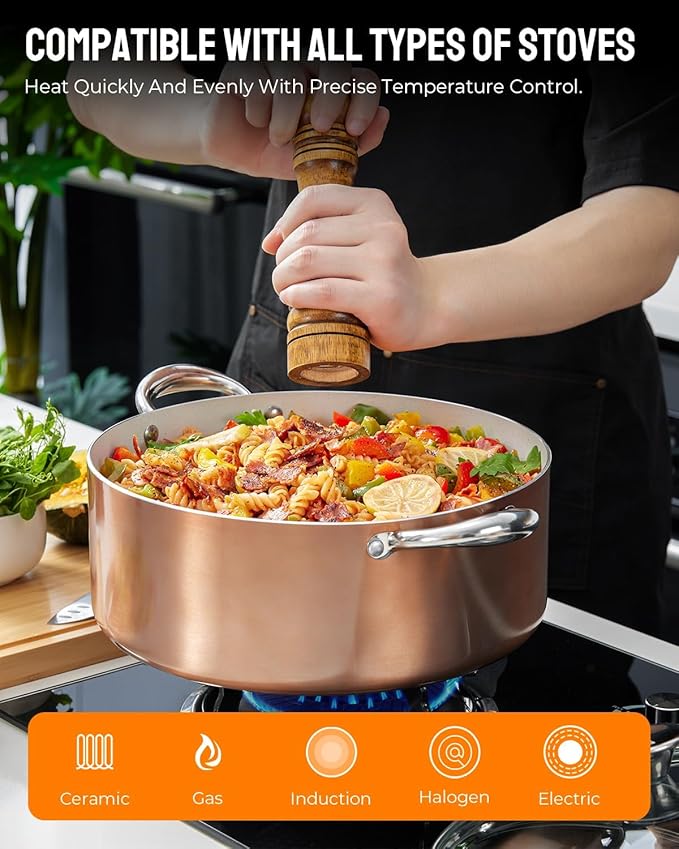 BEZIA Large 10 Quart Nonstick Cooking Pot - Image 5