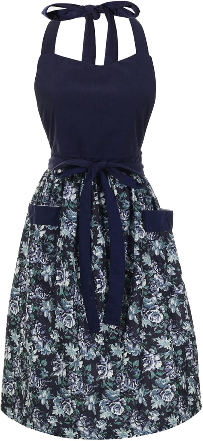 Cute Floral Aprons for Women by HYVOROS