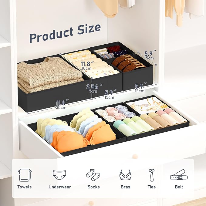 DIMJ Drawer Organizer Clothes 30 Pack - Image 2