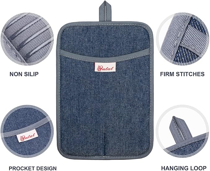 Yutat Oven Mitts, Pot Holders Set of 4 Made - Image 5