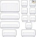 Manalete Drawer Organizers Set of 12, 4 Sizes Clear Plastic Drawer Organizers by Manelete
